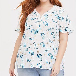 Torrid Her Universe Disney Little Mermaid Ariel Silhouette Georgette Top